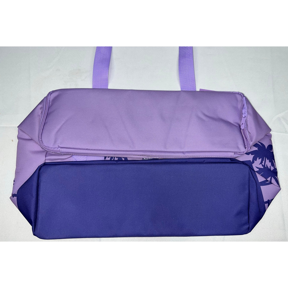 Trader Joe's Purple Insulated Tote Cooler Bag Reusable Grocery Shopping - Picture 5 of 11